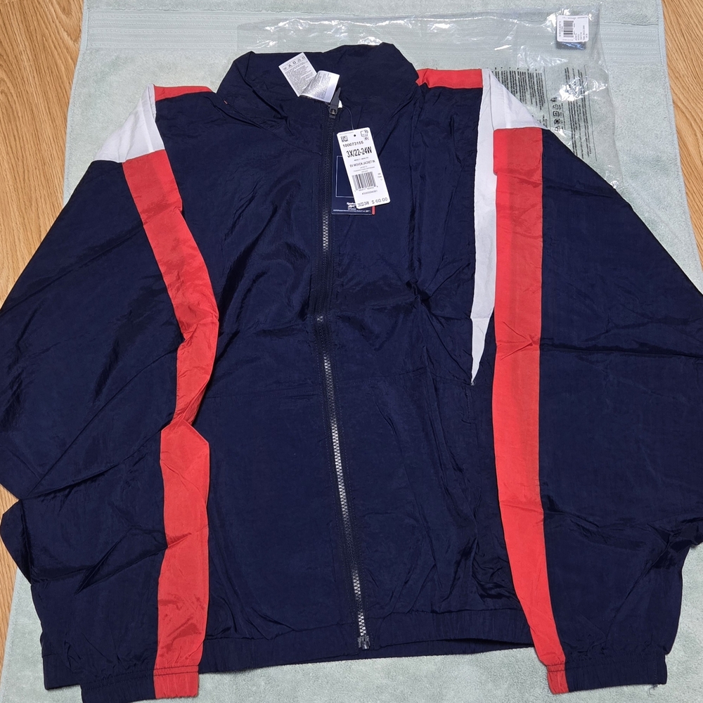 NWT Reebok  Navy and Red Windbreaker Womens 3x